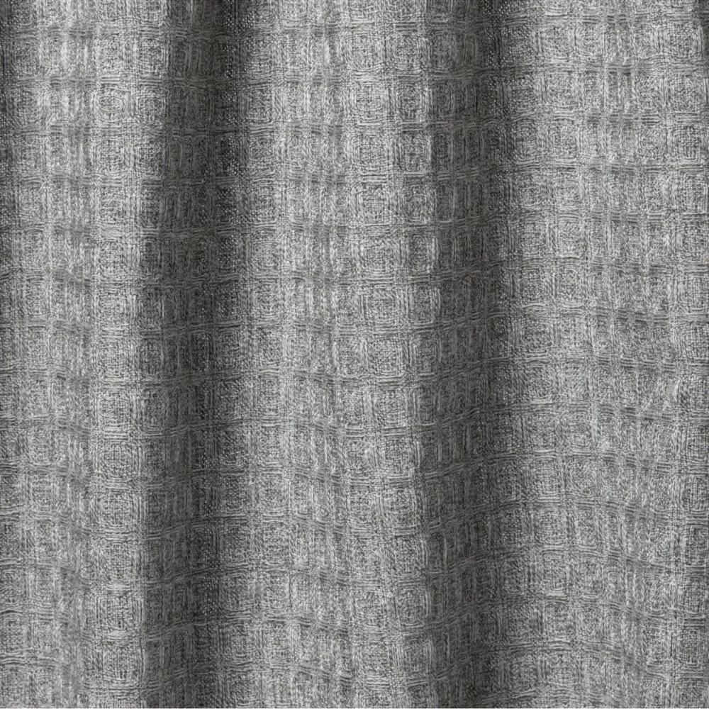 Threshold gray waffle weave shower curtain